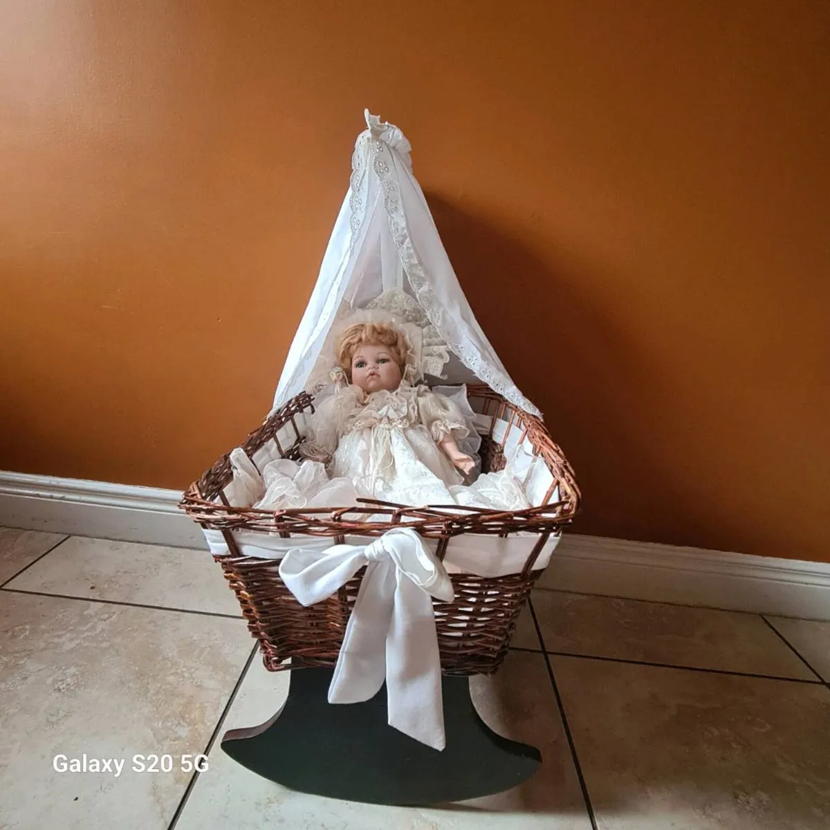 Vanity fair china baby doll in crib - Image 2