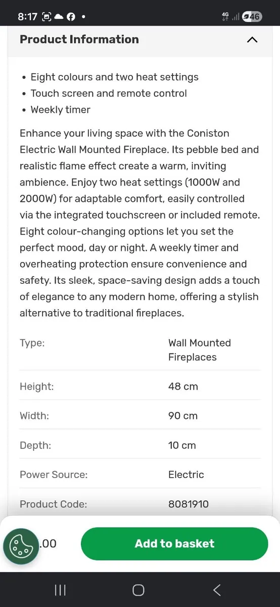 Coniston Electric Fireplace - Image 1
