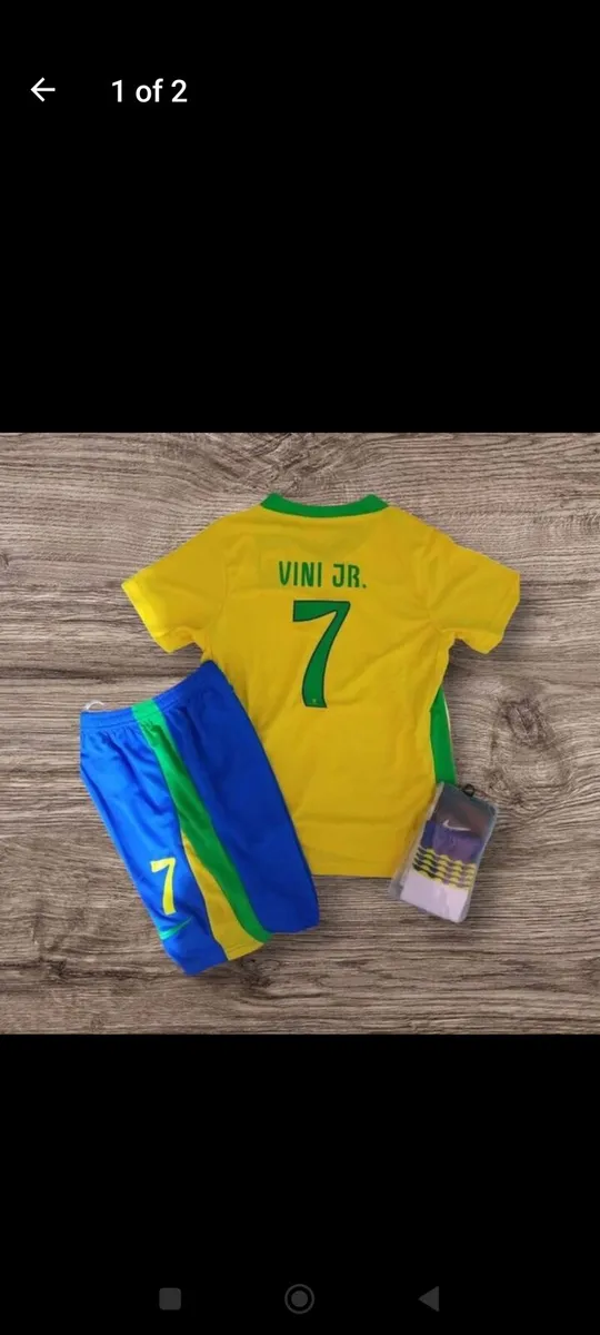 BRAZIL ( VINI JR 7 ) KIDS FULL KIT , 10/11 YRS - Image 1