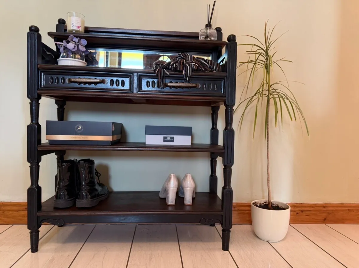 Bespoke Hand-Carved Mahogany Hallway Console Table - Image 2