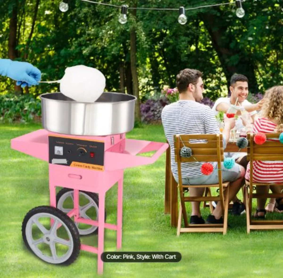 Commercial Cotton Candy Machine with Cart Sugar - Image 2