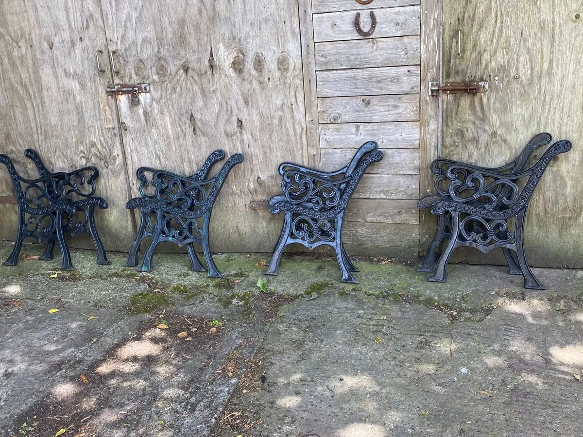 Vintage Cast Iron Bench Ends(4 X Pairs) - Image 3