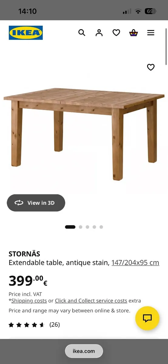IKEA dining table and six chairs - Image 3