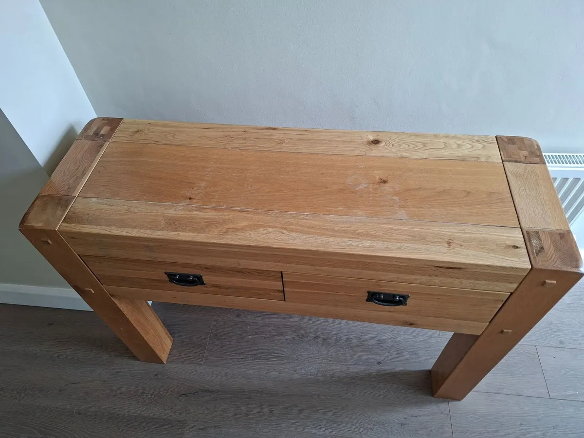 Oak Console Table - Image 4