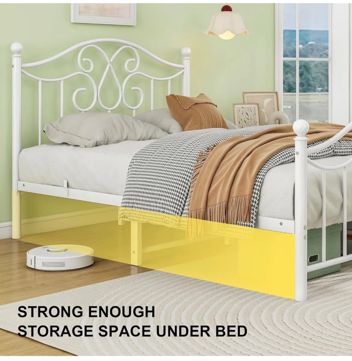 4ft6 Double Bed Frame with Headboard and Footboard - Image 3