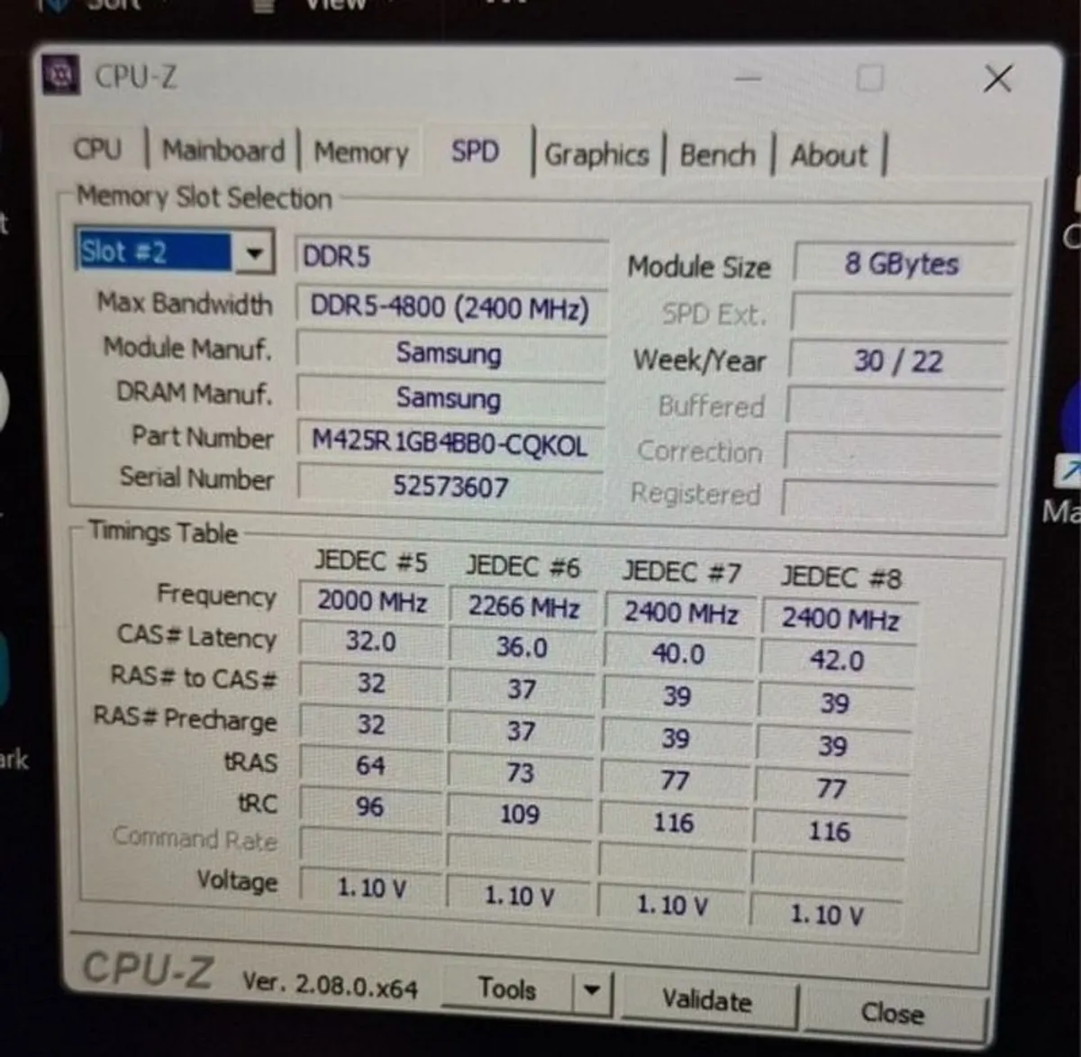 Ram Kit 16gb (2x8gb) Samsung Ddr5 4800mhz Laptop -LIKE NEW- - Image 4