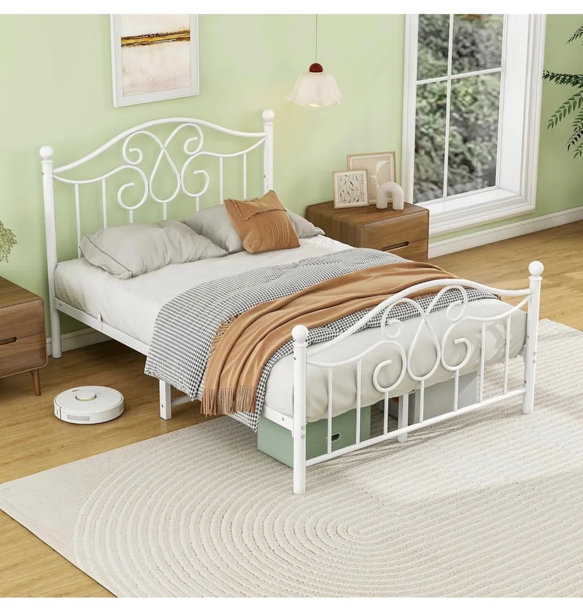 4ft6 Double Bed Frame with Headboard and Footboard - Image 1