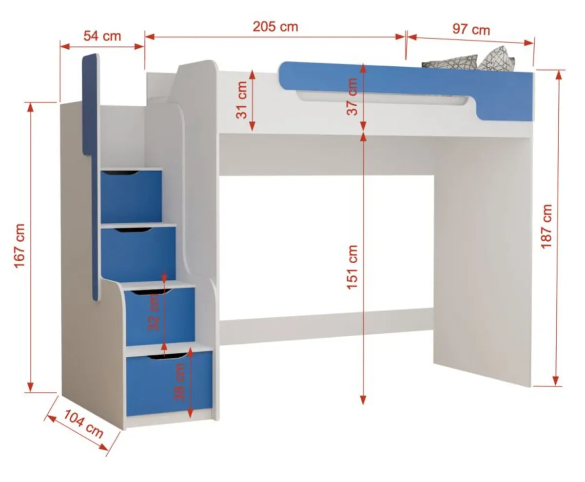 Kids Bedroom Furniture Sale – Loft Bed & Sofa Bed - Image 3