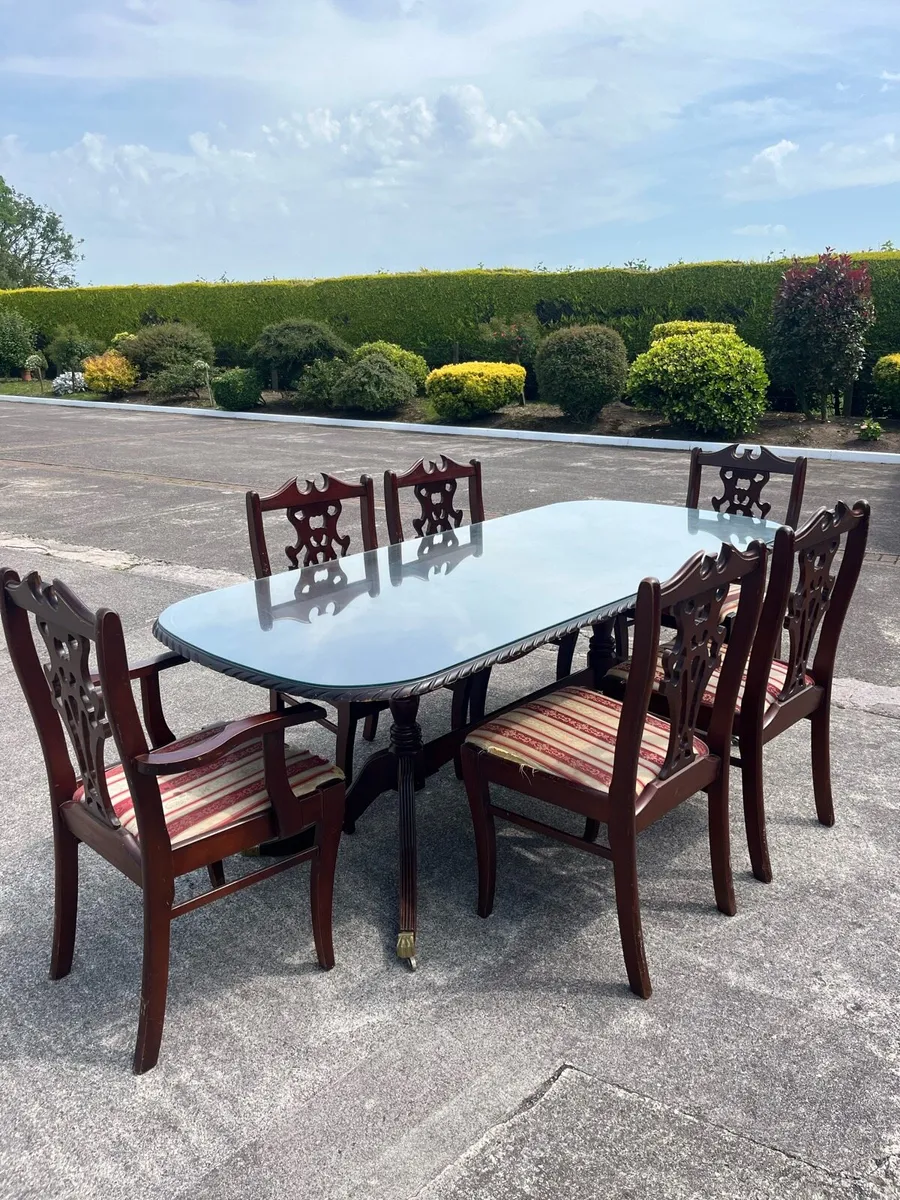 Dining Table with Glass Top - Image 1