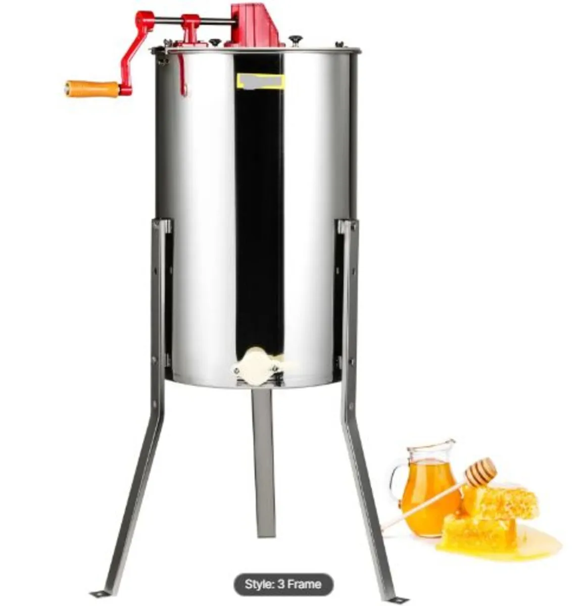 Manual Honey Extractor, 3 Frames Honey Spinner - Image 1