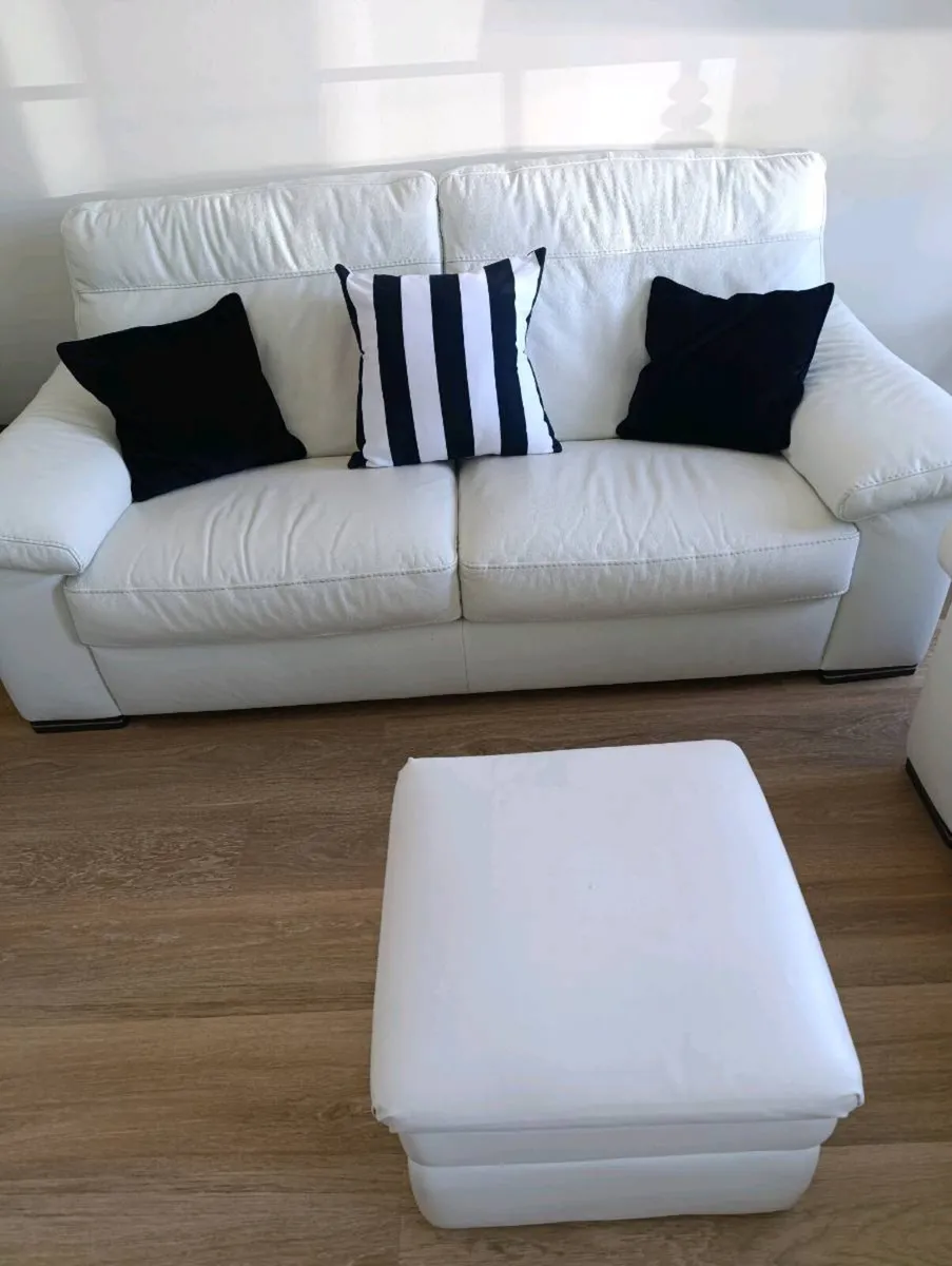 3 & 2 Seater Leather Couches - Image 1