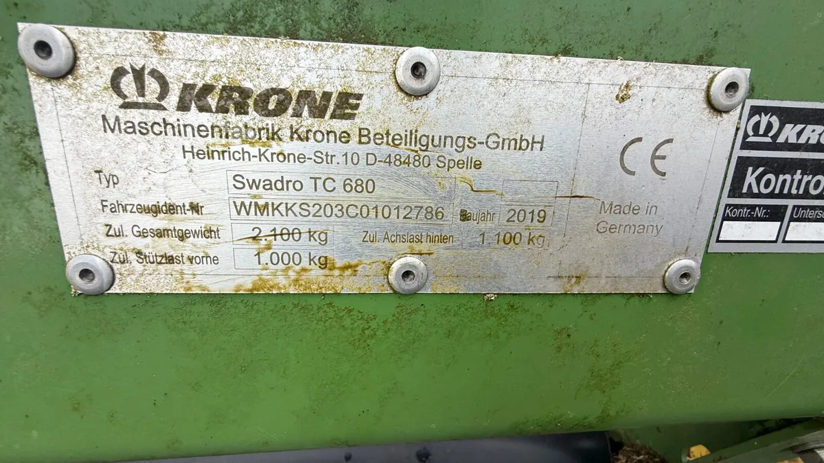 Krone Swadro TC 680 Rake - Image 2