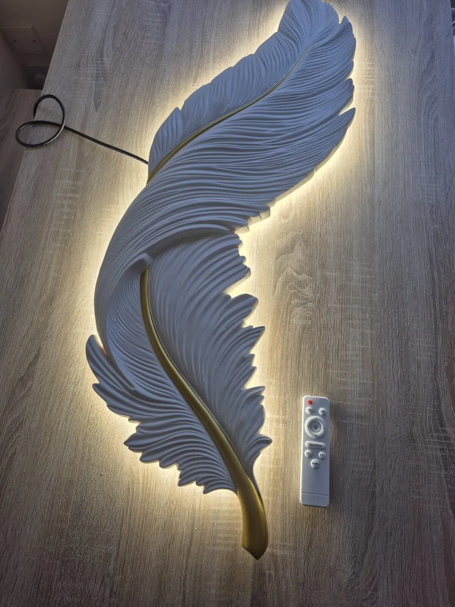 2 Feather LED Wall Lights - Image 1