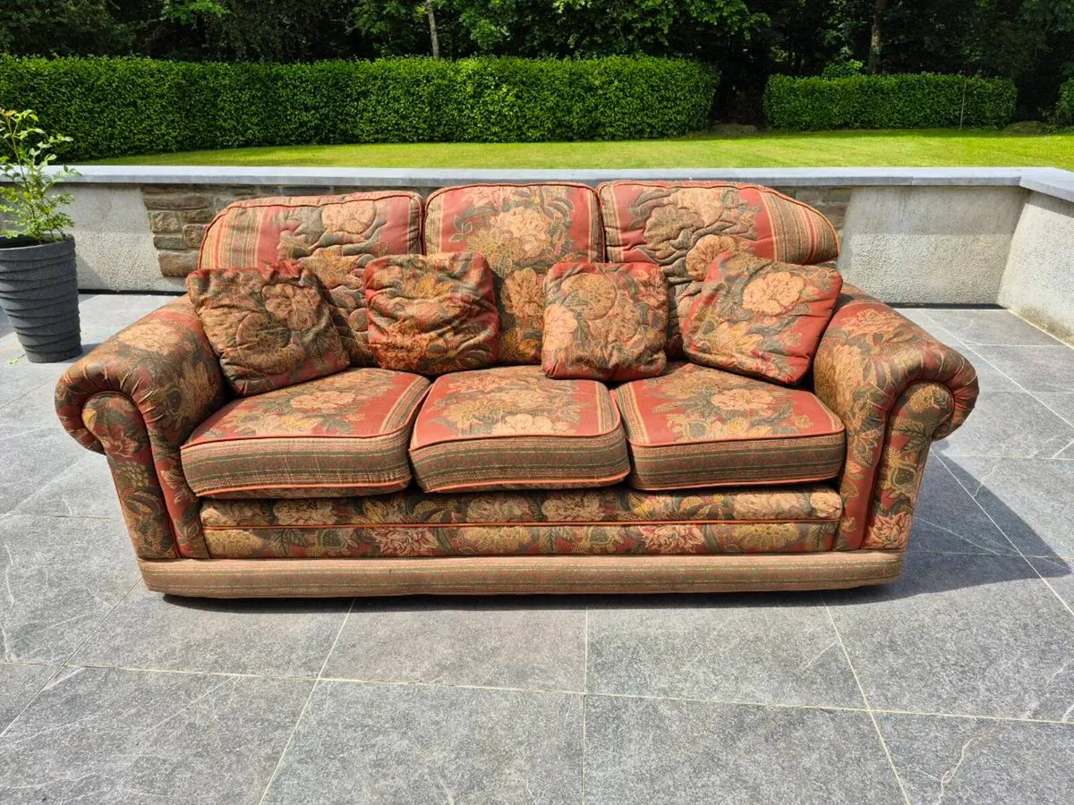 Three seater sofa and armchair - Image 1