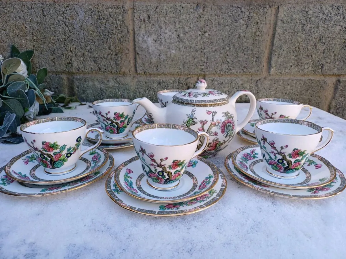 Vintage Bone China Indian Tree Set - Image 4