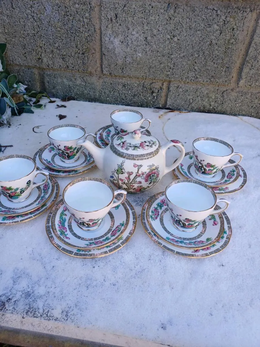 Vintage Bone China Indian Tree Set - Image 2