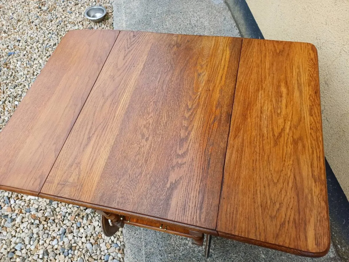 1940/50s Solid Oak Tea Cart - Image 3