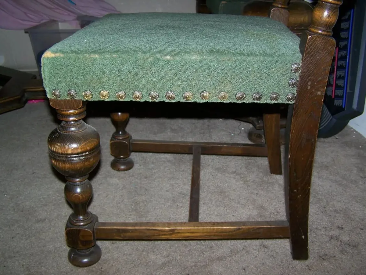Antique Danish 1800s Dining table and chairs - Image 2