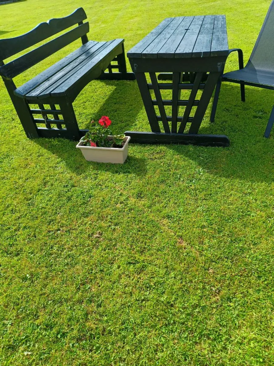 Garden table and bench - Image 1