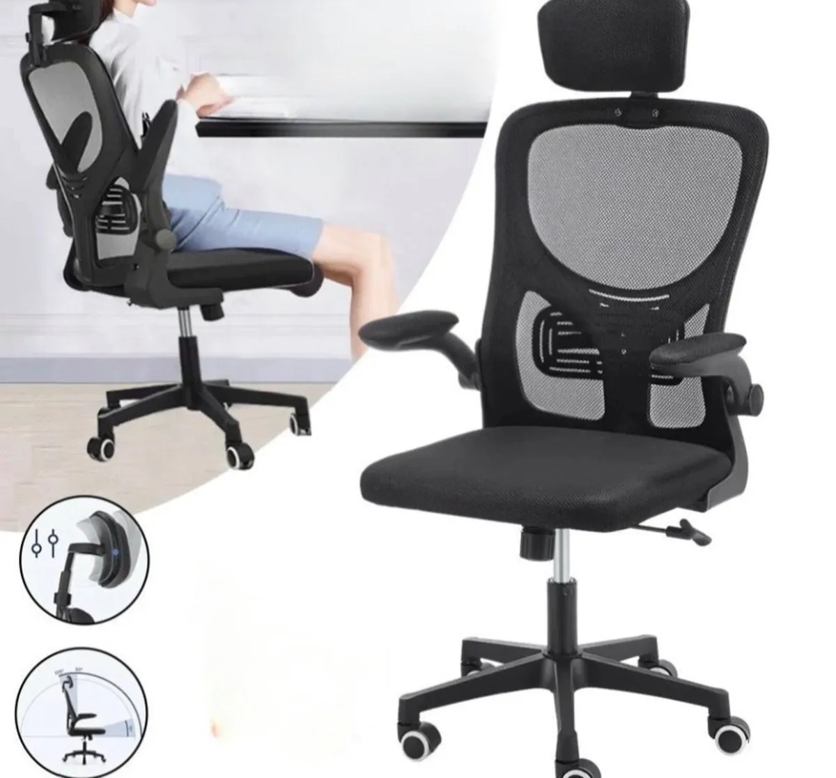 NEW Adjustable Executive Office Chair & Headrest - Image 2