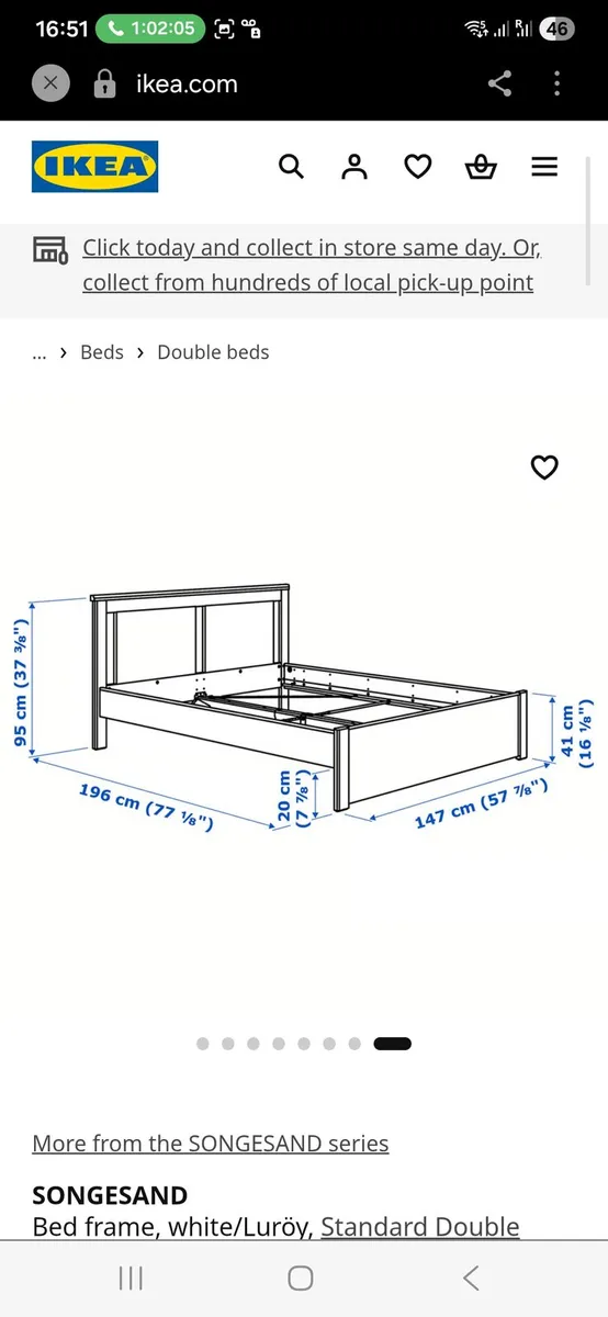 Double bed +mattress - Image 2