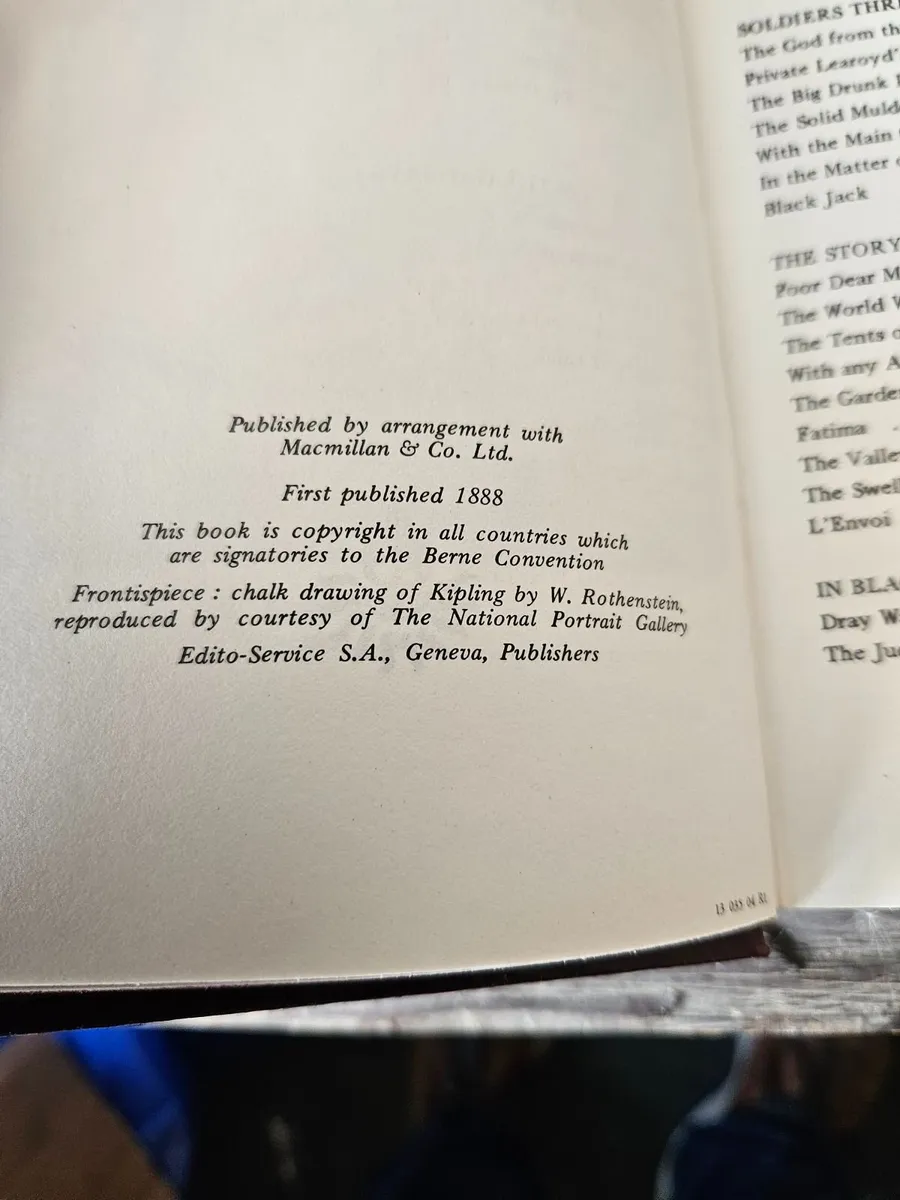 Vintage Rudyard Kipling Soldiers Three Book - Image 3