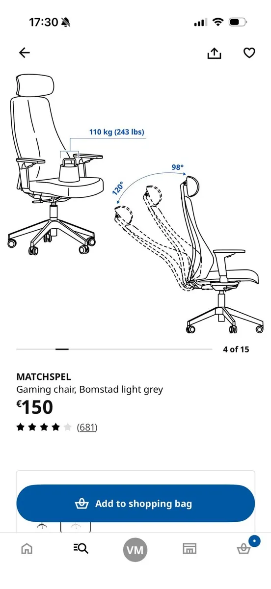 Ikea Matchspel Office / Gaming Chair - Image 3