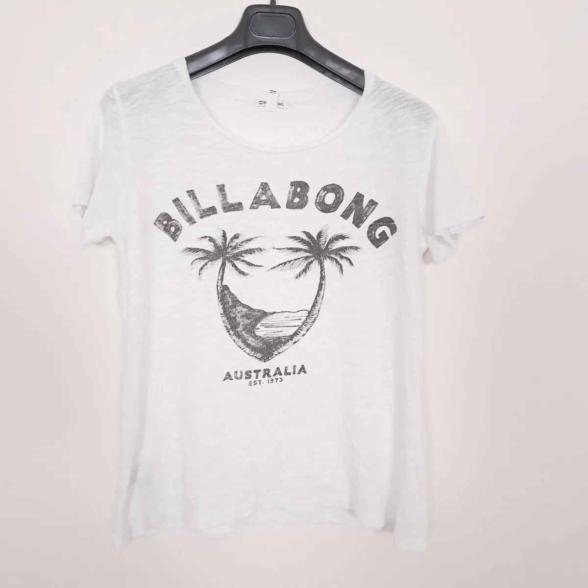 Billabong White Australia Palm Tree T-shirt 8UK - Image 1