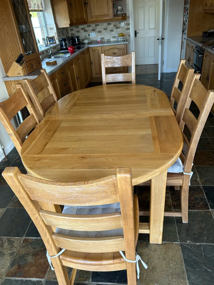 Kitchen oak table extendable - Image 3