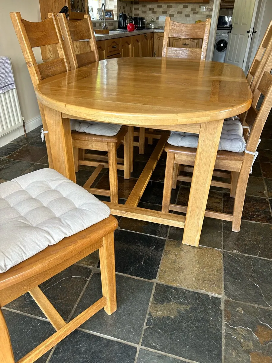 Kitchen oak table extendable - Image 4