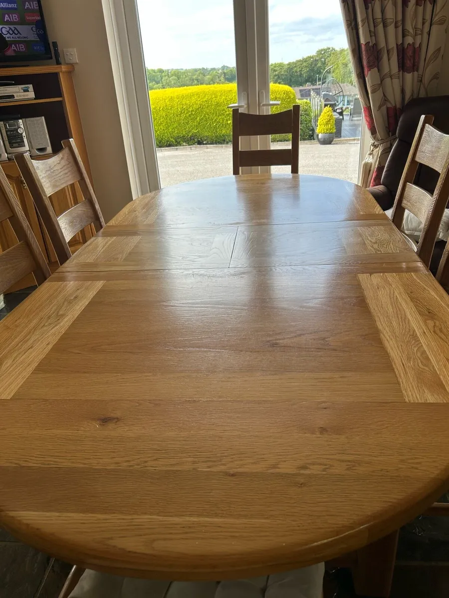 Kitchen oak table extendable - Image 1