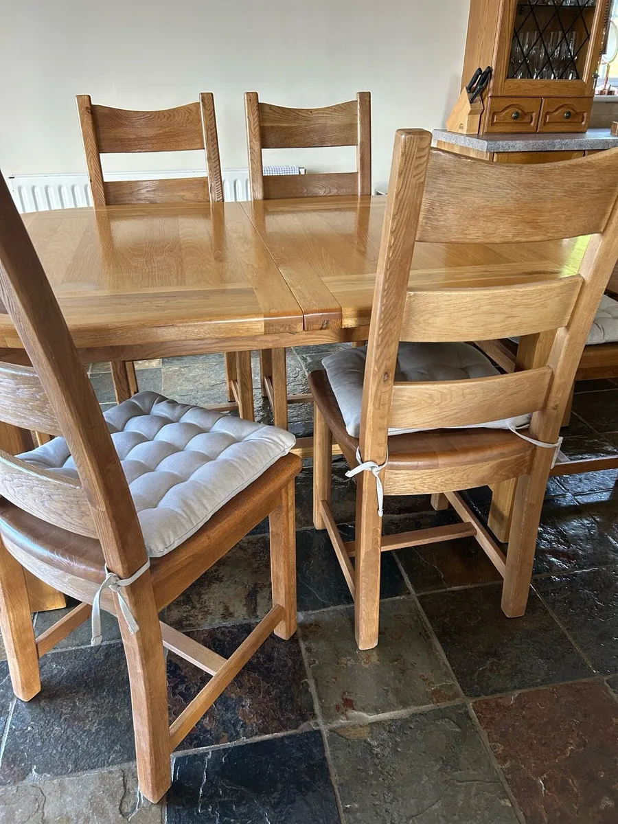 Kitchen oak table extendable - Image 2