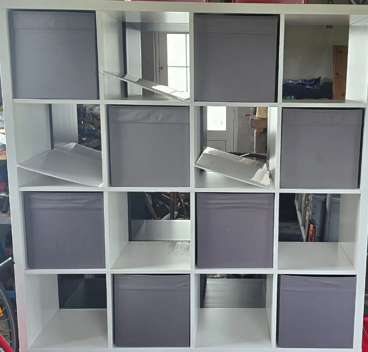 4x4 Kallax unit with cloth storage boxes