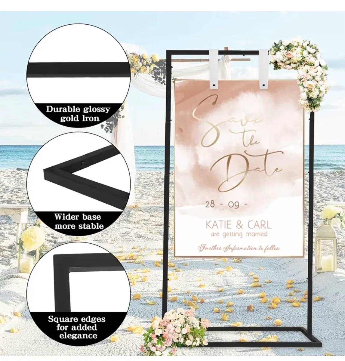 Wedding Welcome Sign Stand - White, Box Unopened - Image 3