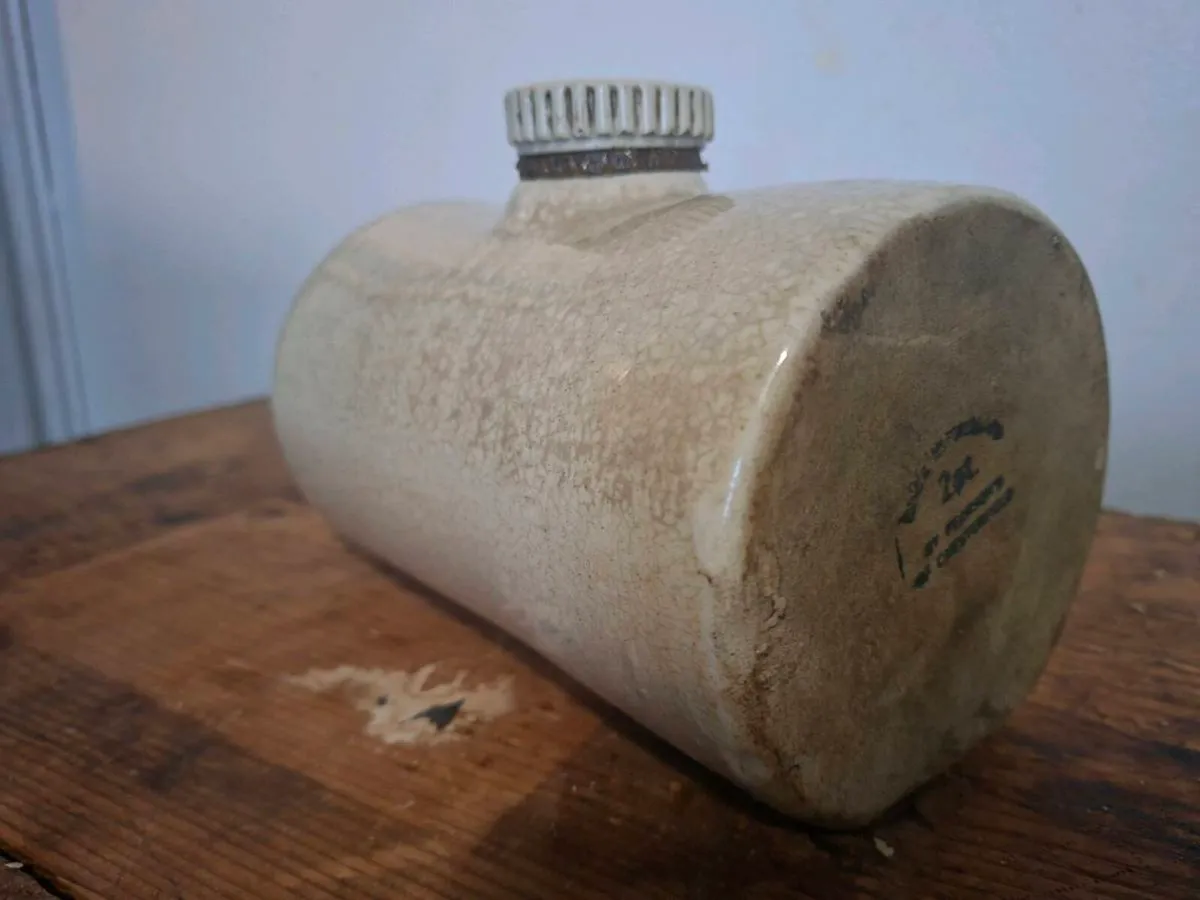 Antique Stoneware 2pt Hot water bottle/Bed Warmer - Image 1