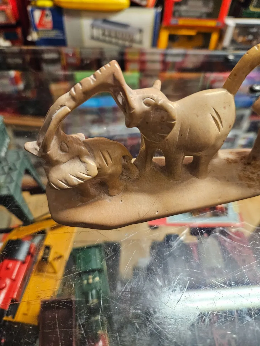 Vintage Soap Stone Elephants - Image 3