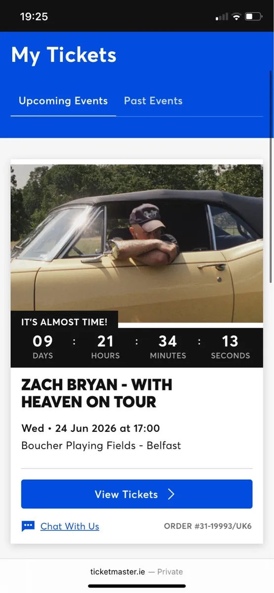 2x Zach Bryan tickets~ Belfast