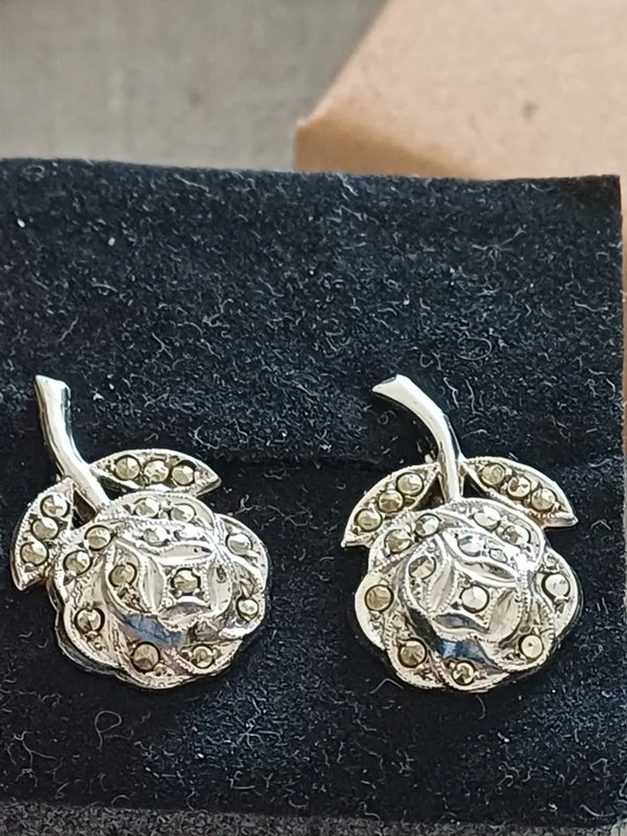 vintage sterling silver earrings - Image 1