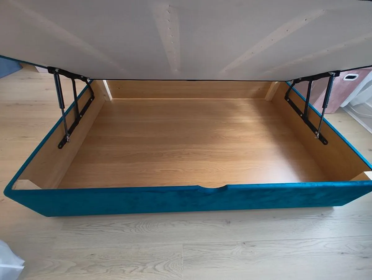 Respa King Size Half-Ottoman Storage Bed Base & Matching Headboar - Image 4