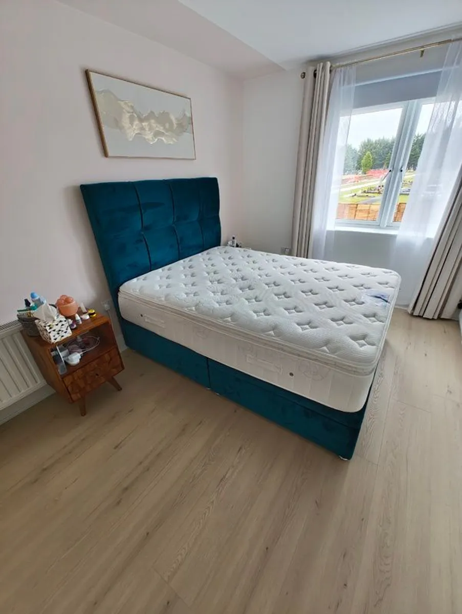 Respa King Size Half-Ottoman Storage Bed Base & Matching Headboar - Image 1