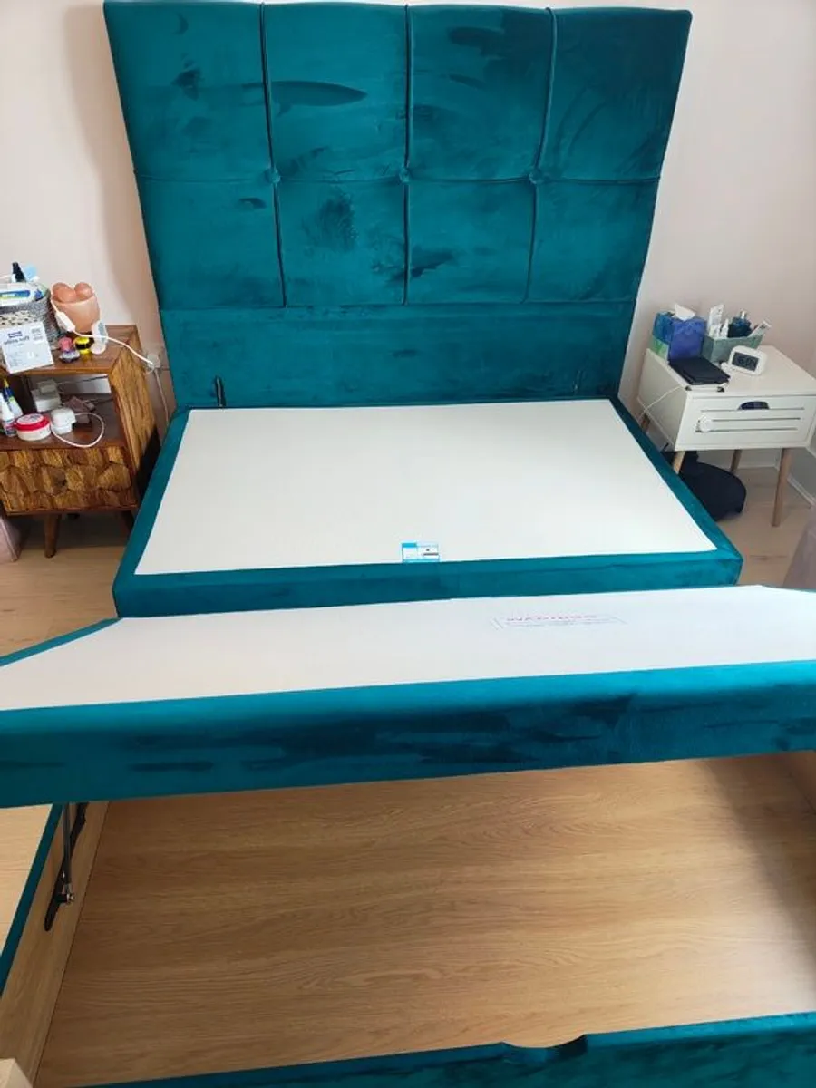 Respa King Size Half-Ottoman Storage Bed Base & Matching Headboar - Image 2