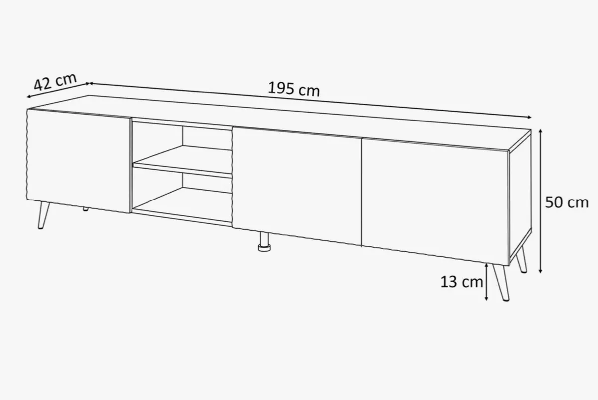 Black TV Stand with black legs - Image 3