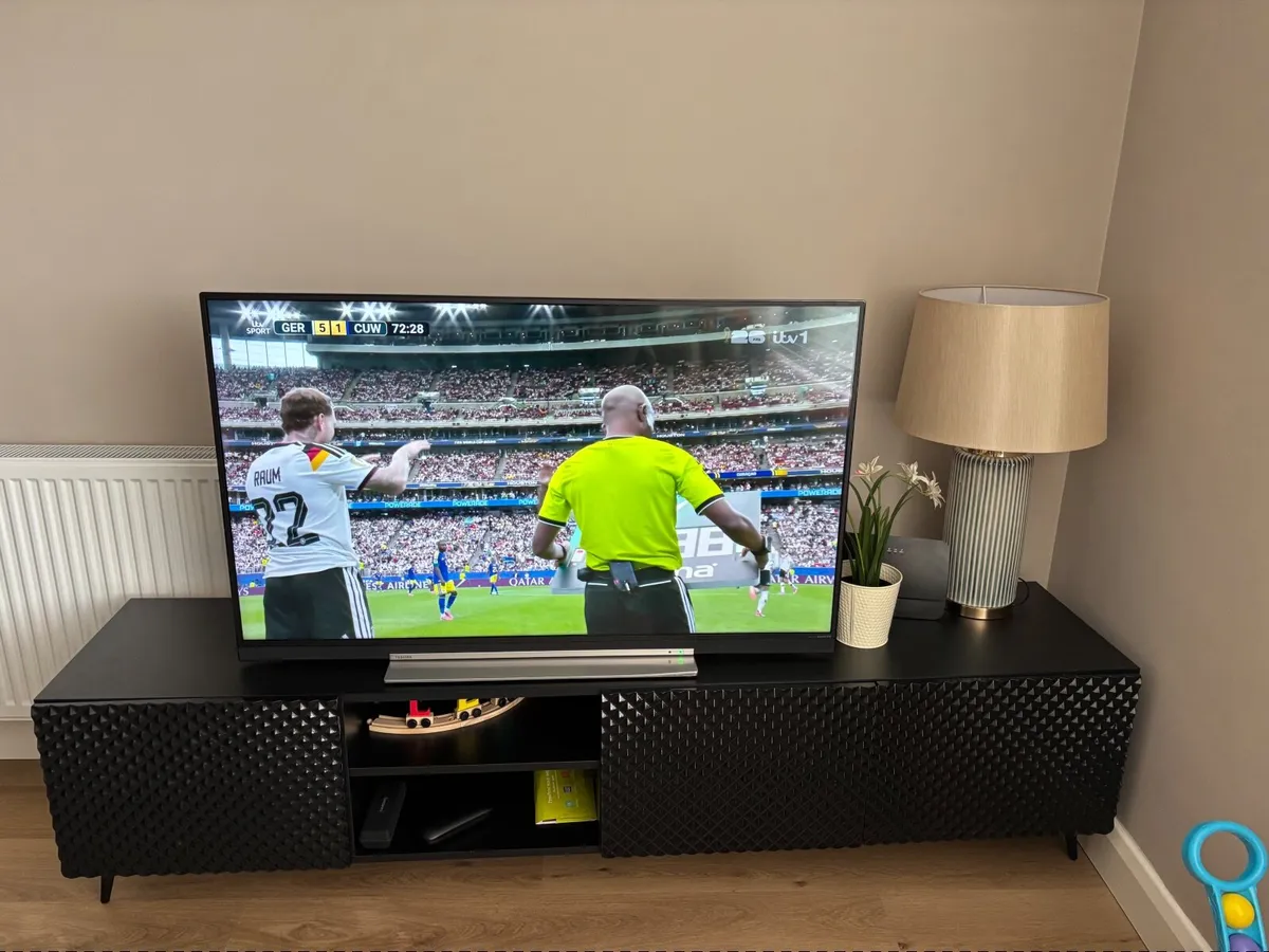Black TV Stand with black legs - Image 4