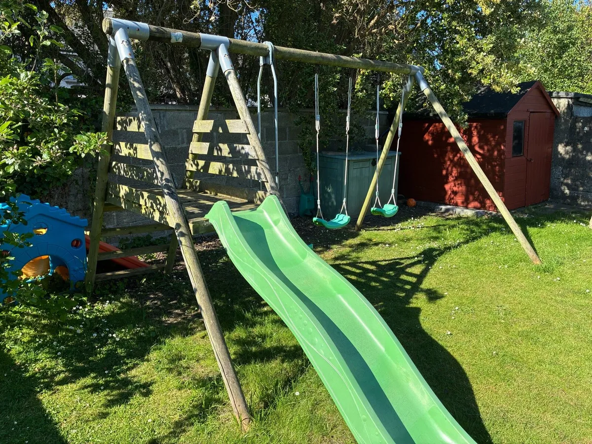 Garden Playset Swings and Slide - Image 1