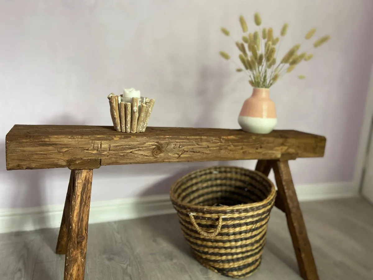 Rustic Handmade Wooden Bench