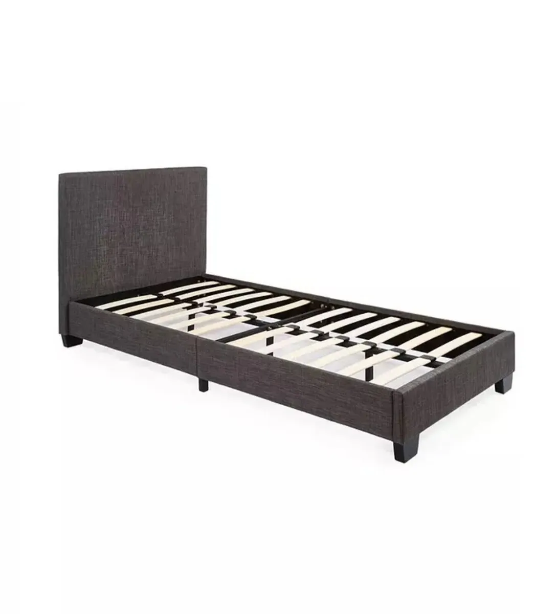 Riley grey fabric single bed frame - Image 3
