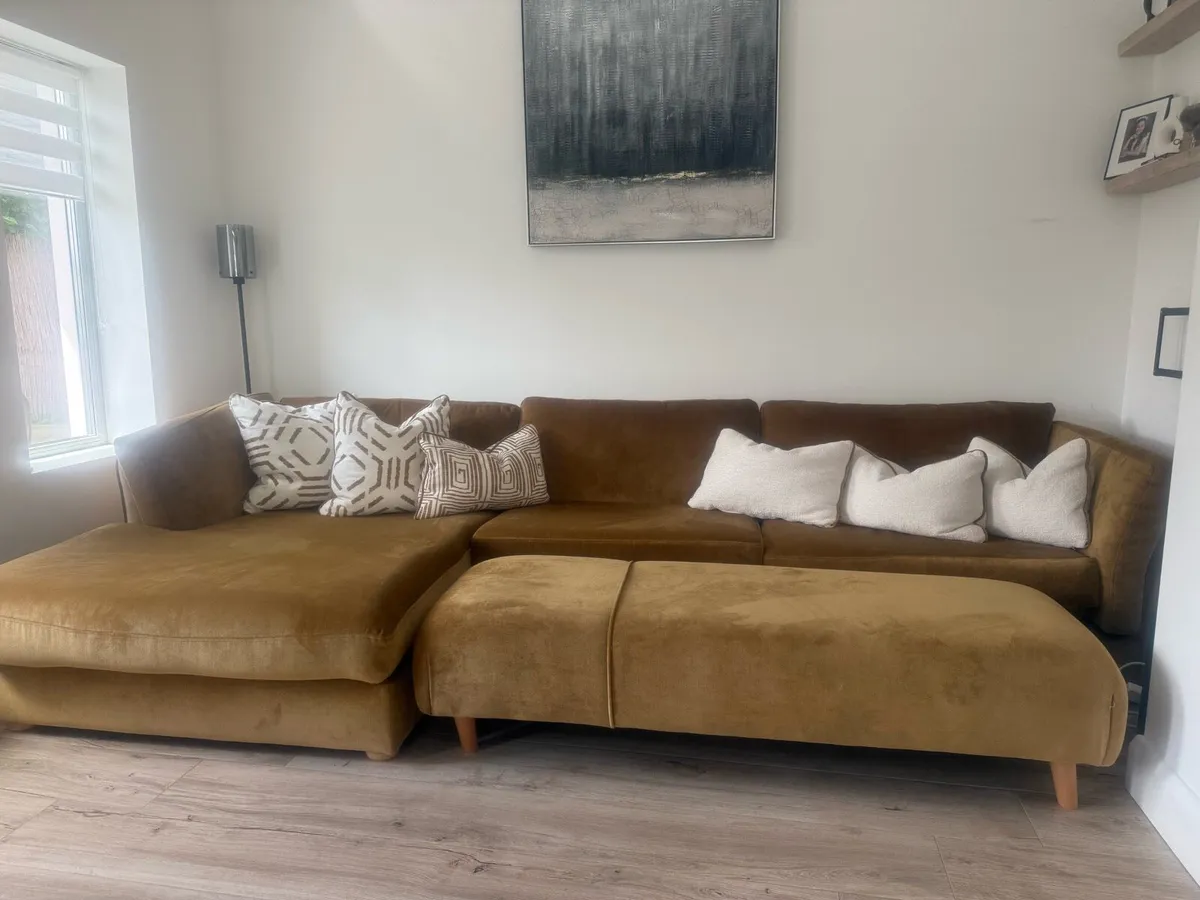 Chaise Sofa with Footstool - Image 2
