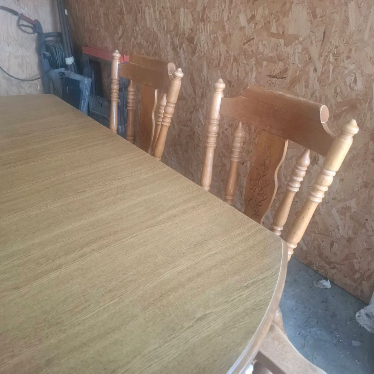 Solid Oak Dining Table & 6 Chairs - Image 2