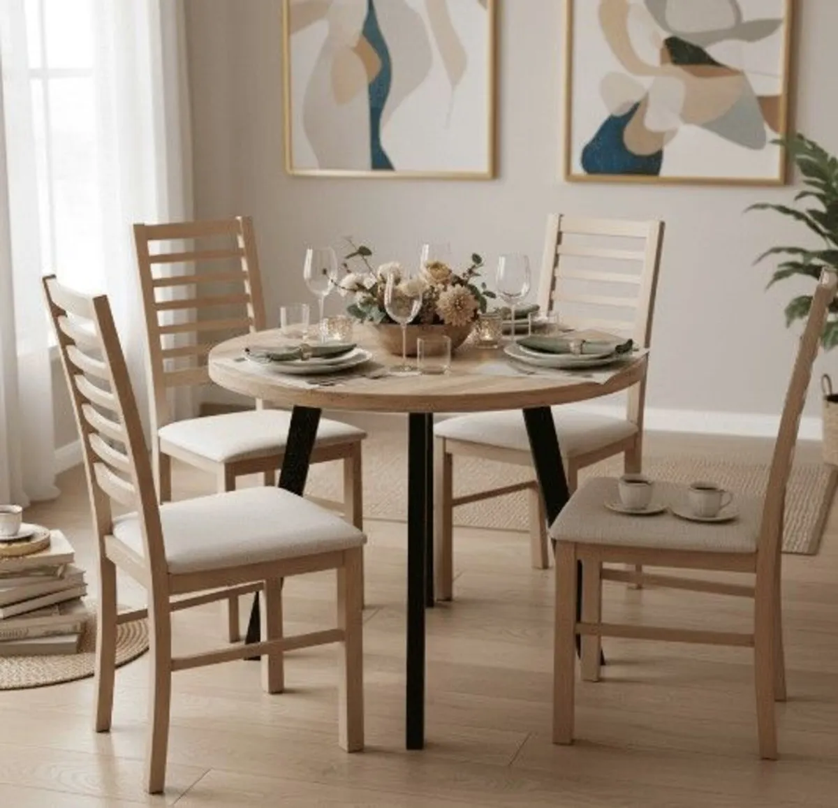 Arvian Extendable Round Dining Table 80-130cm - Image 1