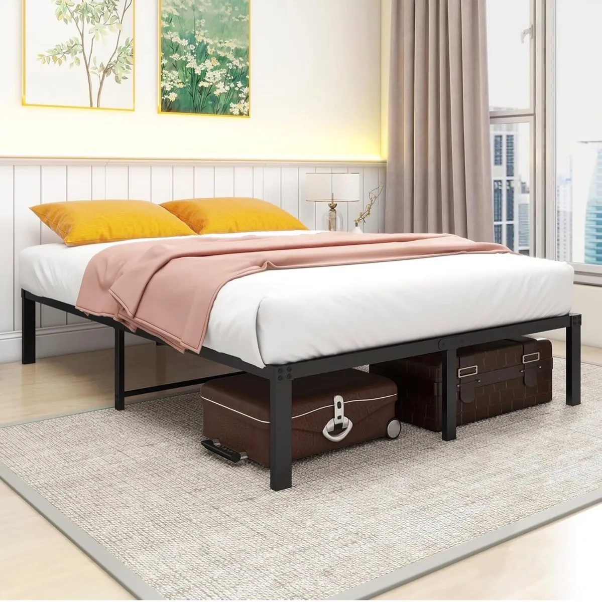 36 cm 4ft6 Double Metal Platform Bed Frames Double - Image 3